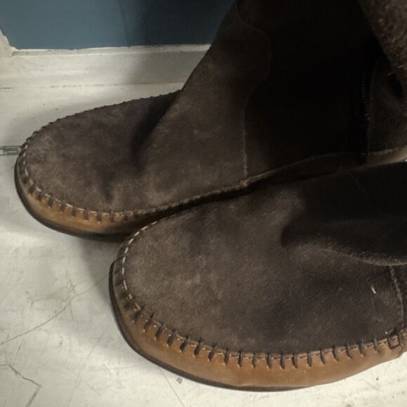 THE NORTH FACE PrimaLoft Brown SUEDE 200 GRAM INSULATED WATERPROOF BOOTS Size 9 - Picture 5 of 13